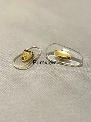Plug-In NOSE PADS fit Ray Ban Eye Glasses 16mm Gold BUY 2 PAIRS GET 1 PAIR FREE