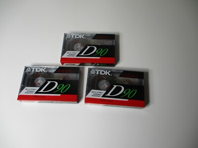 TDK D90 Minute Blank Audio Cassette Tapes Normal Bias Lot Of 3 New Sealed