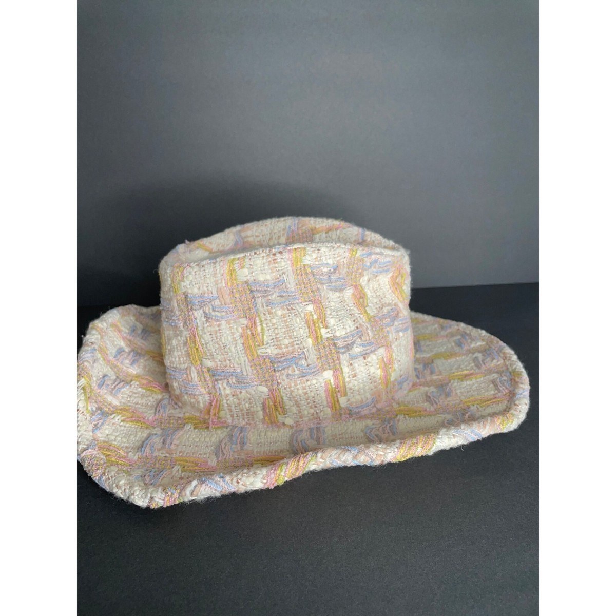 Free people Lack of Color Pastel Tweed Cowboy Hat Size M  display picture 3