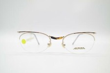 Vintage Alpina S-Line IX 3 7912 Gold Brown Half-Frame Glasses Eyeglass Frame NOS
