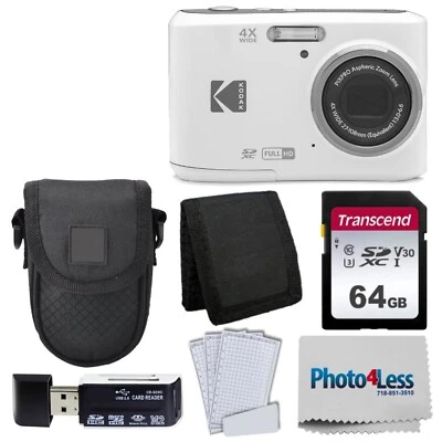 Kodak PIXPRO FZ45 Digital Camera (White) + Accessories!