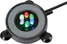 Multi-Colored LED Aquarium Bubbling Stone Disk, round Fish Tank Bubbler with Aut
