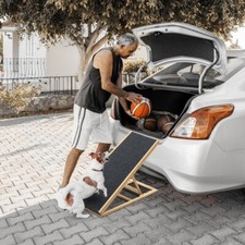 Large Dog Pet Ramp Stairs with Adjustable Height for Bed Couch Car Truck SUV WE