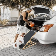 Large Dog Pet Ramp Stairs with Adjustable Height for Bed Couch Car Truck SUV WE