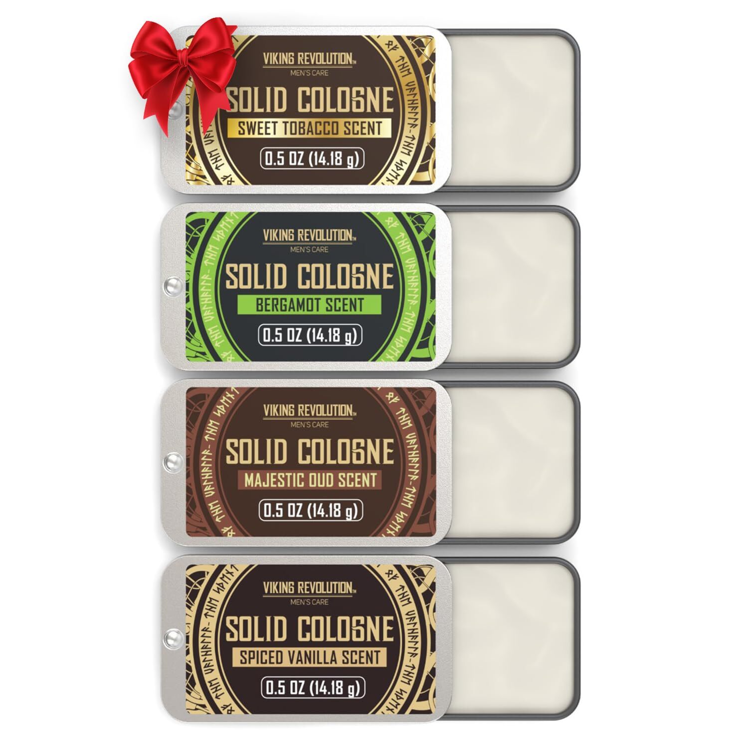 Viking Revolution 4-Pack Men’s Variety Solid Colognes 0.5oz Travel Wax Set