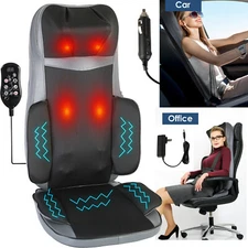 Shiatsu Neck Back Massager Heat Full Body 3D Kneading Massage Chair Pad Car Home