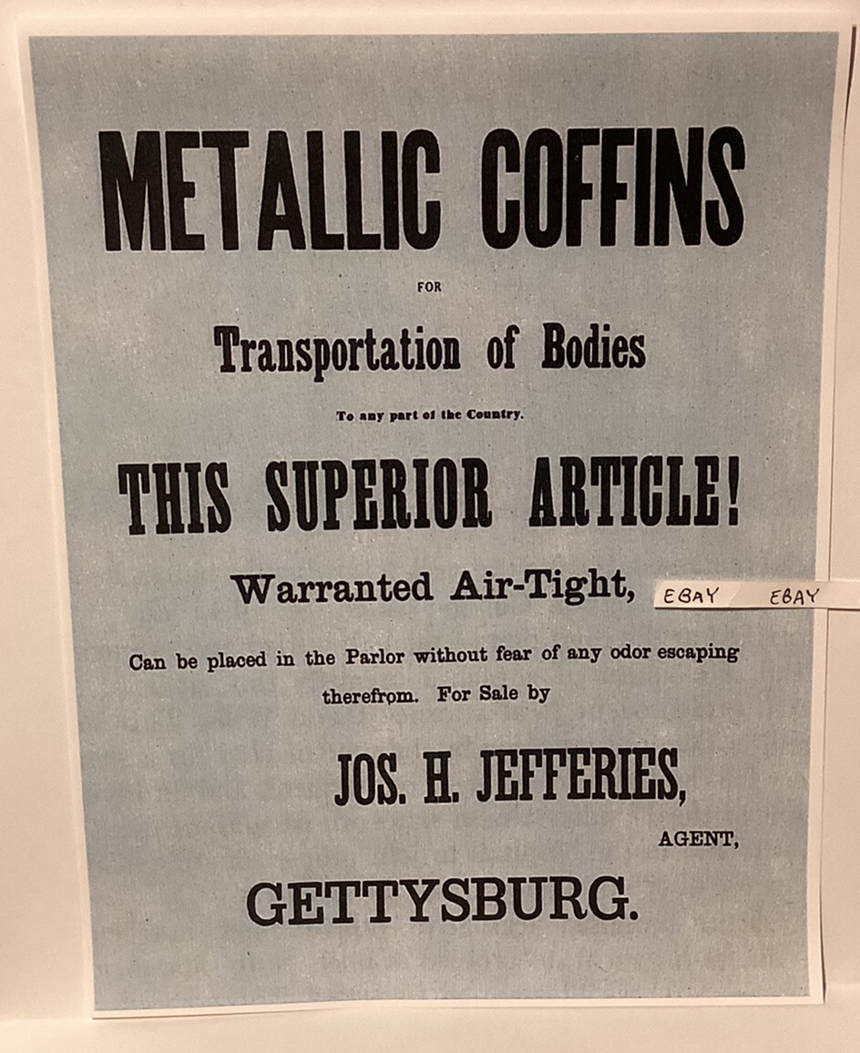 1863 Civil War Metal Soldier Coffin OdorFree Gettysburg Pa. Sutler