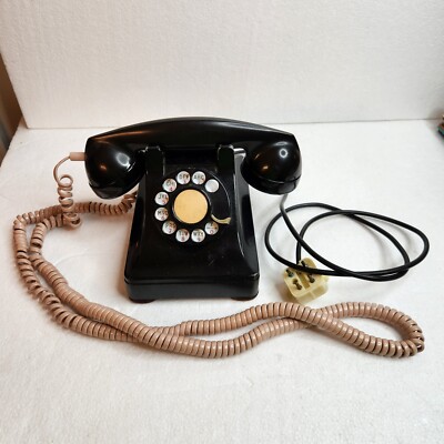 Vintage Bell System Black Rotary Desk Phone Western Electric