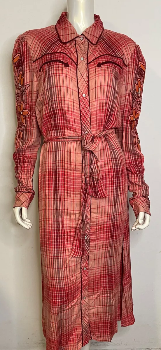 Double D Ranch Comal Dress XL NWT Pearl Snap Floral Embroidered