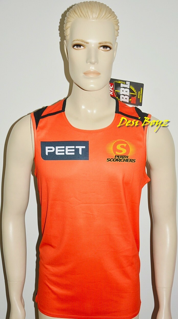 NWT Perth Scorchers Jersey Mens BBL Singlet Cricket Australia Shirt