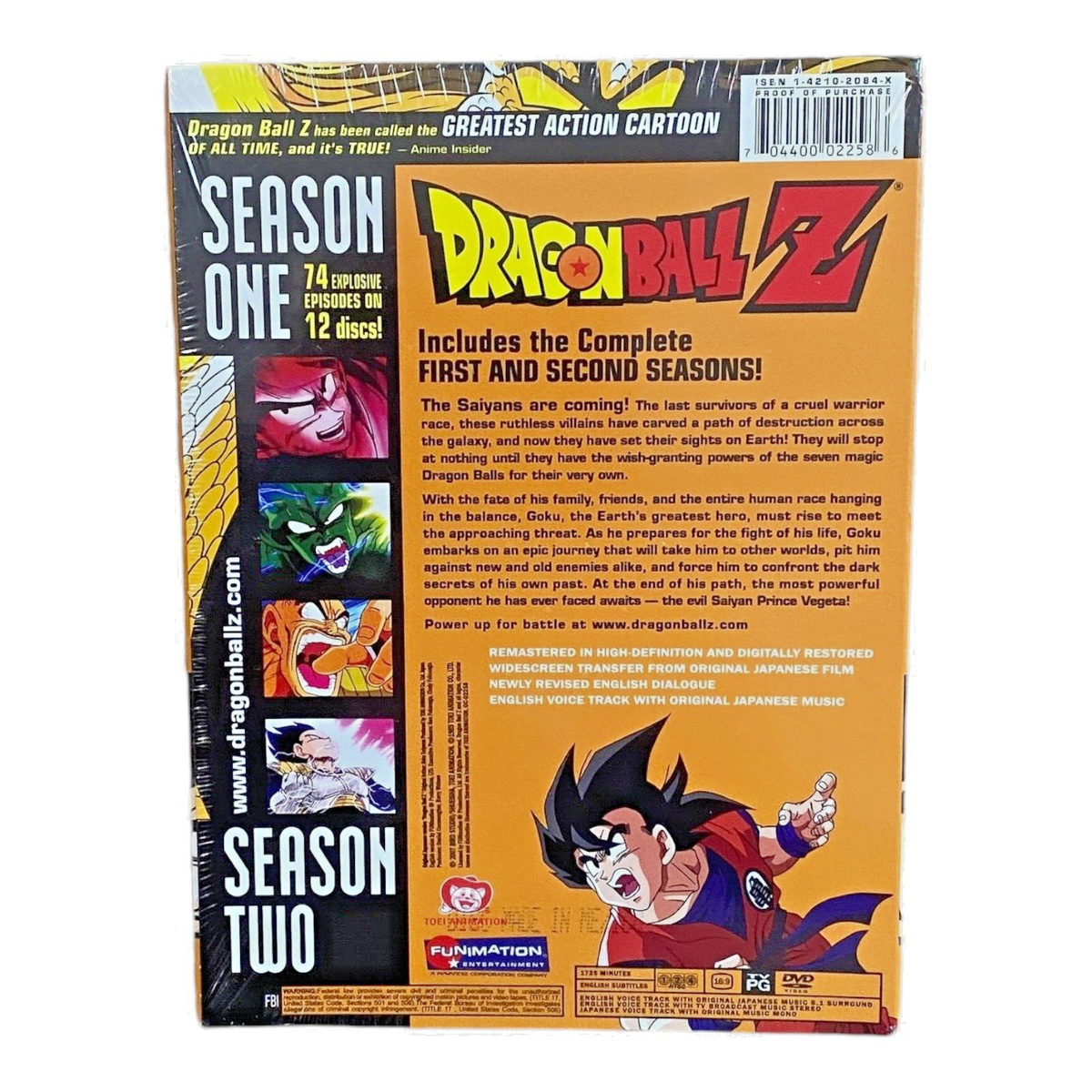 Dragon Ball Z Season 1 & 2 DVD Box Set Remastered New Sealed Anime