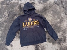    Vtg 90s NBA Los Angeles Lakers sweater hoodie Trench Vintage Made in USA     