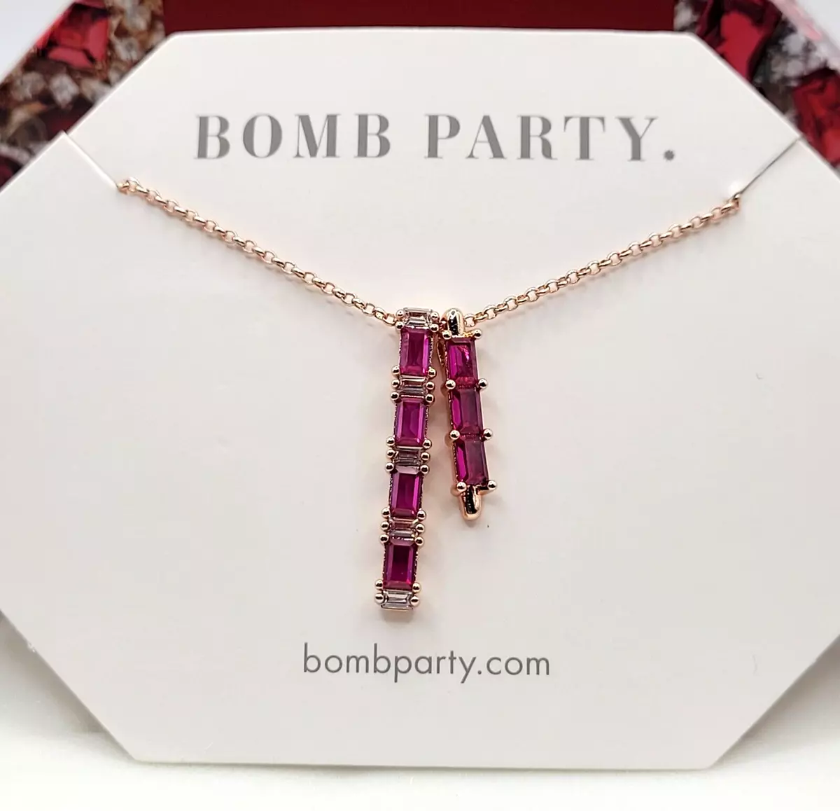 SALE! Bomb Party Necklace July 2022 LC Ruby Corundum Rose Gold Plated