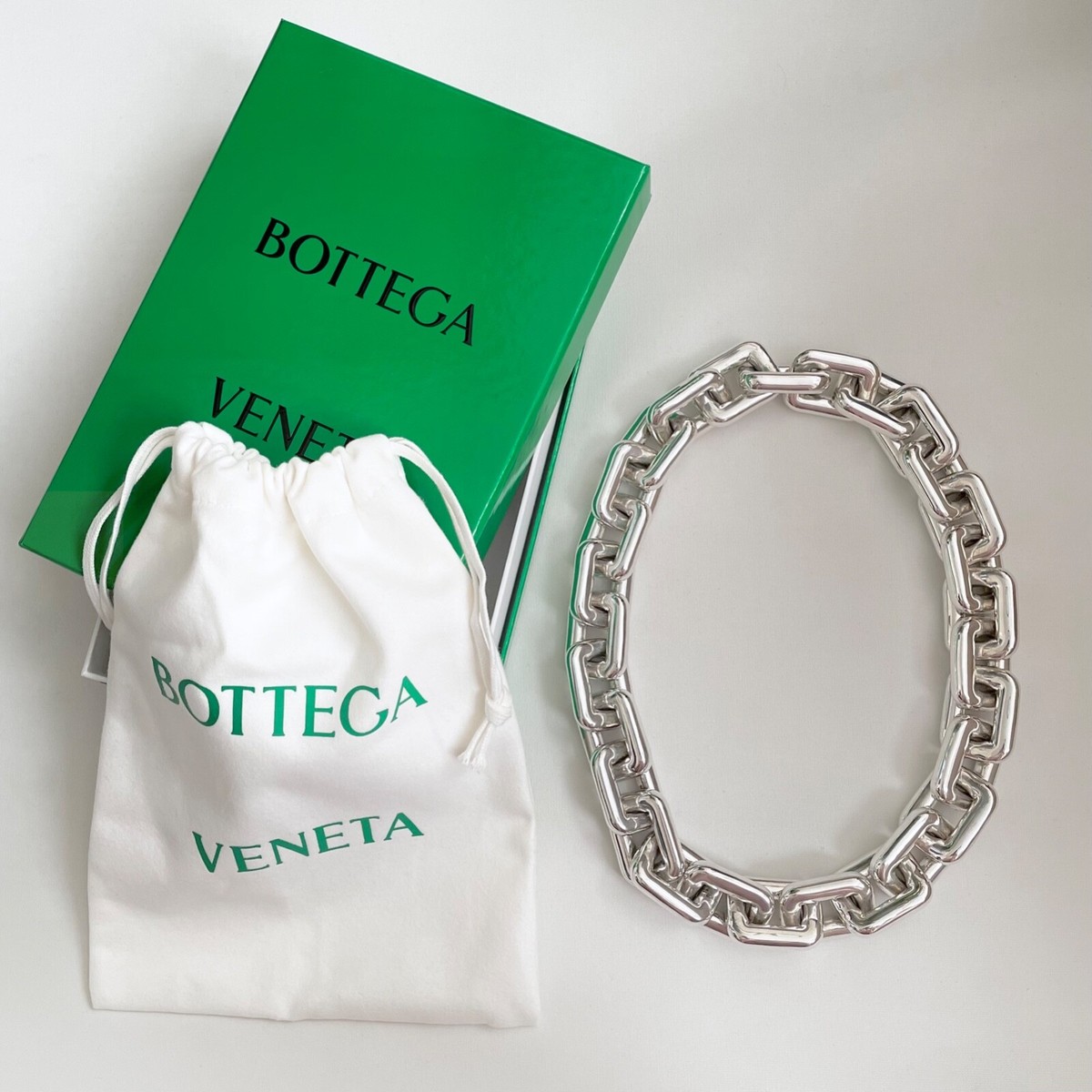 BOTTEGA VENETA Chunky Chain Necklace in Sterling Silver