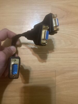 VGA Splitter Cable Dual VGA Monitor Y Cable 1 Male to 2 Female Adapter Converter