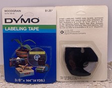 Vintage DYMO Labeling Tape Woodgrain   3/8" - 67 Rolls Retro Labels NOS - RARE