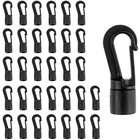 Shock Cord End Snap Hooks for 1/4 inch to 5/16 inch, Black Plastic Bungee Cor.
