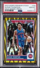 2023 PANINI HOOPS PREMIUM STOCK GOLD SEISMIC PRIZM AUSAR THOMPSON RC 5/10 PSA 10
