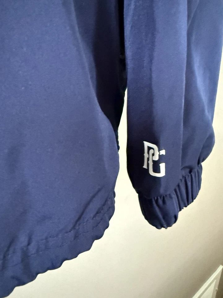 Chaqueta cortavientos de béisbol Perfect Game PG cremallera completa azul blanco XL torneo Foto 4 de 4