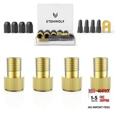 Brass Presta Valve Adapter 4 Pack, Convert Presta to Schrader Valve Adaptor,