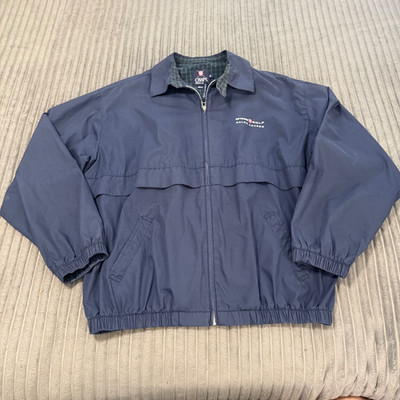 VTG Chaps Golf Ralph Lauren Harrington Jacket Mens M Blue Full Zip 90s Preppy