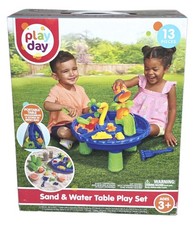Play Day Toys Sand Water Table 13 Piece Watertable Indoor/Outdoor Fun NEW