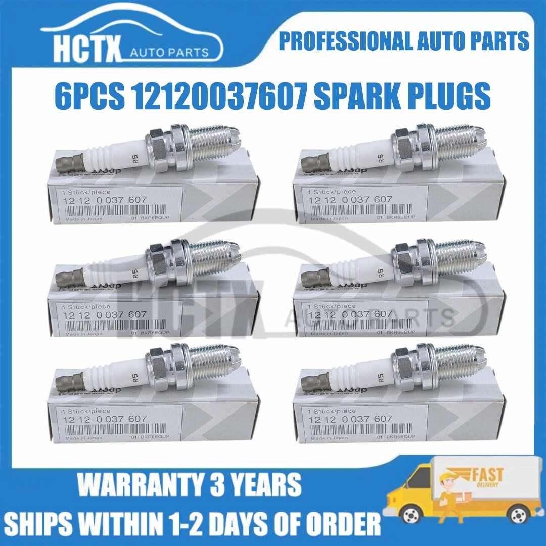 6Pcs 12120037607 Iridium Spark Plugs Fits BMW E46 325i 330i E39 525i E66 760Li