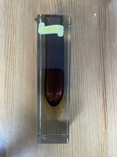 Murano Sommerso Art Glass Block Vase Amber Brown Italian Vintage Sculpture