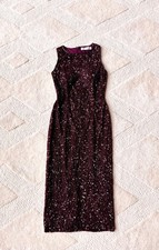 Mac Duggal Burgundy Beaded Midi Dress 0 NWT