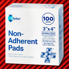 Sterile Non-Adherent Pads 100-Pack, 3  x 4   Non-Adhesive Wound Dressing 