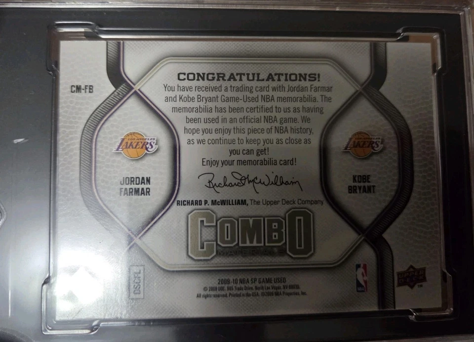 2009-10 KOBE B SP Game Used Combo Materials 066/155 KOBE BRYANT J Farmar #CM-FB  - Image 2 of 2