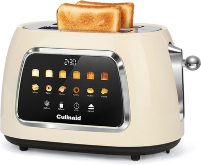 Toaster 2 Slice Smart Touch Screen, Retro 1.5'' Extra Wide Slot Stainless Steel 