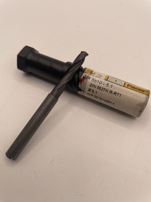 New Guhring 5510-5.100 RT100U 5.1mm .2008'' Carbide Coolant Drill Germany