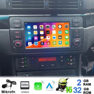 7'' Autoradio Für BMW 3er E46 Android 15 2+32GB Apple Carplay GPS RDS WiFi SWC BT