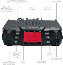 BTECH UV-50X2 (Second Gen.) Mobile 50 Watt Dual Band Base, Mobile Radio: VHF,...