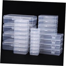 28 Pack Small Storage Containers Mixed Sizes Clear Plastic Boxes Craft