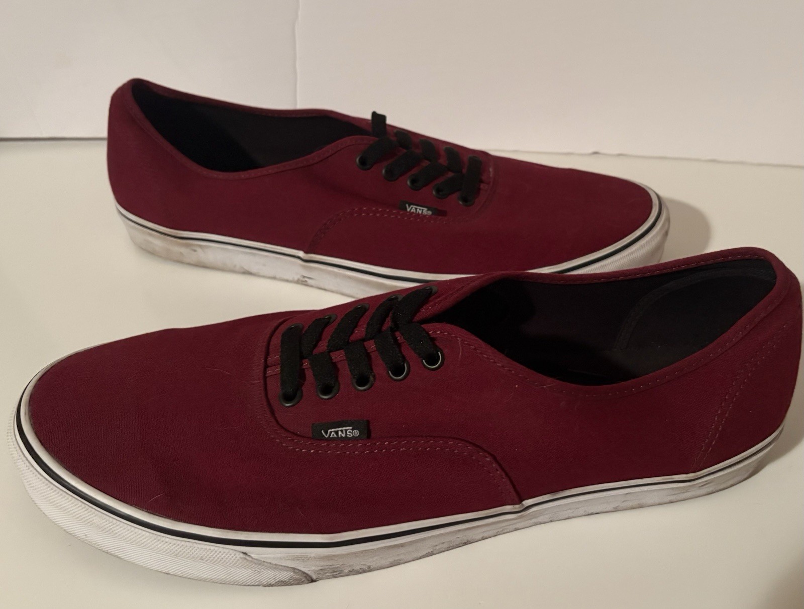 Vans Maroon Canvas Low-Top Skate Sneakers for Men Size 16-image