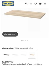 IKEA LAGKAPTEN Table top, 120x60 cm, White Oak