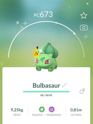 Pokémon Go Trade Shiny Bulbasaur mit Pikachu Visier