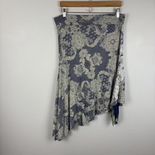 NWT Desigual Melissa Skirt Asymmetrical Gray  Blue Lace Print Y2K Size XL