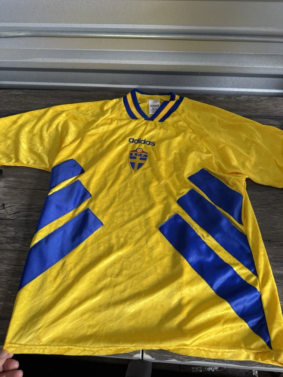 Sweden Home football shirt 1994 Soccer Adidas Jersey Rare Mens