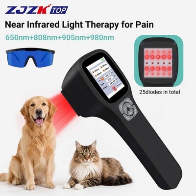 Handheld 2.5W Cold Laser Therapy 650 808 905 980nm Touchscreen for Pain Relief