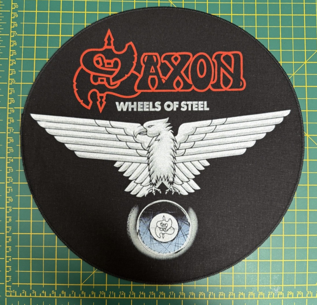 Saxon Wheels Of Steel Circular Large Size Sew On Back Patch Officially Licensed