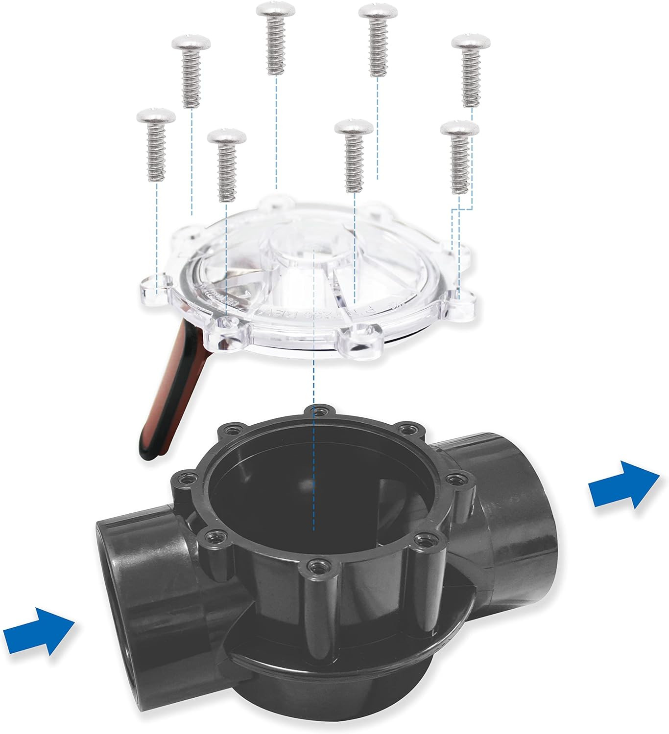 7056 Check Valve Cover with Flapper Assembly Replacement for Zodiac Jandy Spring