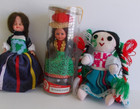 Vntg 3 Small Foreign Country Souvenir Dolls 5-6" tall,W.Germany,Switzerland,Mexi — photo 1