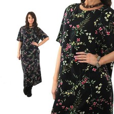Vintage VTG 90s grunge dress cottagecore floral print prairie midi sundress