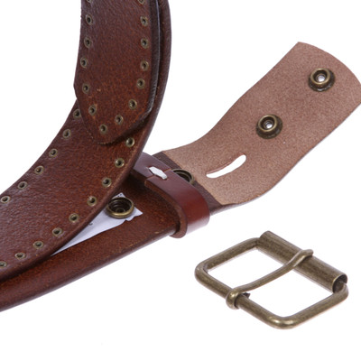 Genuine Vintage Retro Circle Studded Leather Belt  display picture 3