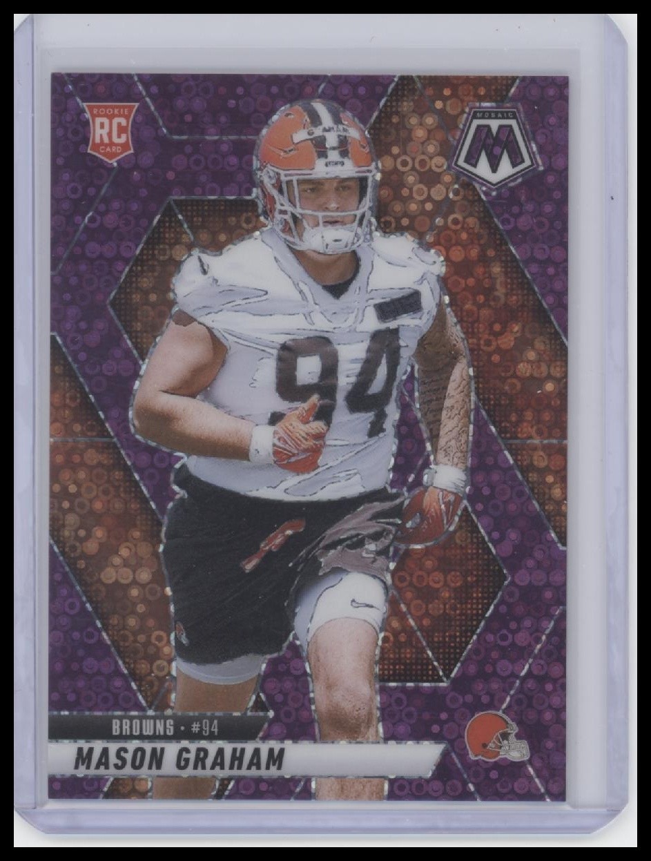2025 Mosaic Football Mason Graham Purple No Huddle Prizm 11/50 #311