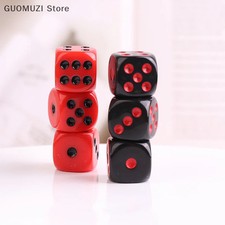 10Pcs High Quality 16mm Red Black Six Sided Spot D6 Playing Games Dice Set Opaqu