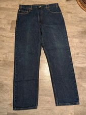 Vtg Levis 36 x 30 505 Regular Fit Straight Leg Dark Wash Denim Jeans EUC